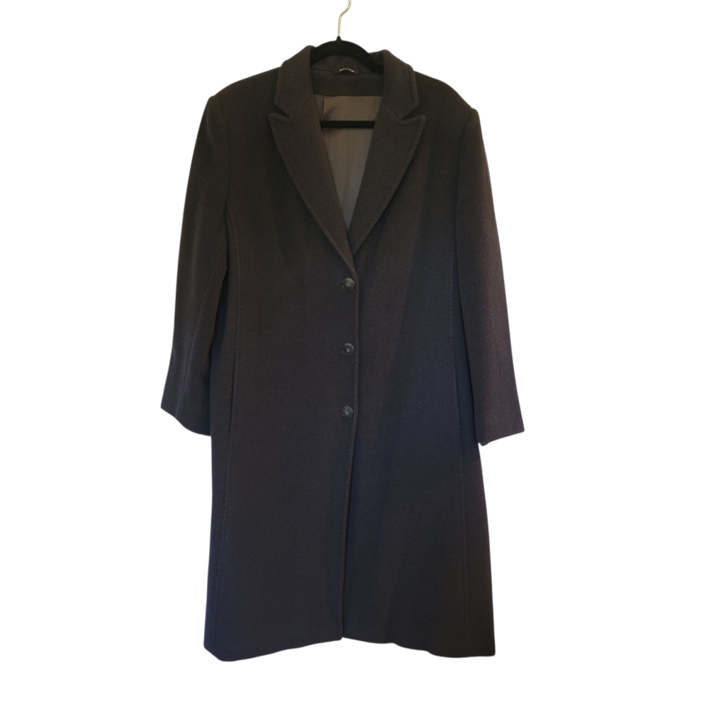 Cinzia Rocca Due | Wool Button Front long overcoat Coat Charcoal Gray